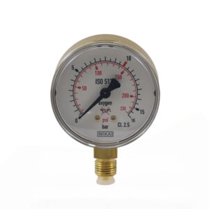 OXYTURBO: ΜΑΝΟΜΕΤΡΟ MAXY ΟΞΥΓΟΝΟΥ LP - Φ 63 mm - RANGE 0-16 bar - RED MARK 10 bar - G1/4 MALE - WIKA