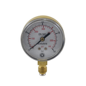 OXYTURBO: ΜΑΝΟΜΕΤΡΟ MAXY ΑΣΕΤΥΛΙΝΗΣ HP - Φ 63 mm - RANGE 0-40 bar - RED MARK 26 bar - G1/4 MALE