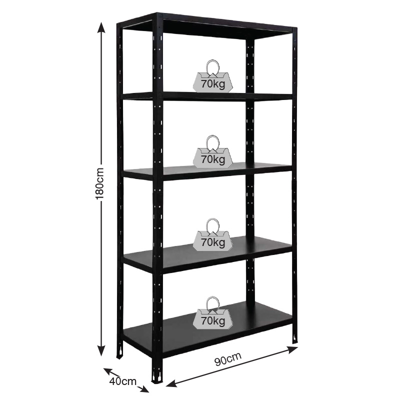 610424_800x800_2 ΡΑΦΙΕΡΑ ΜΕΤΑΛΛΙΚΗ 90x40x180cm ΜΑΥΡΗ, 70kg 5 ΡΑΦΙΑ