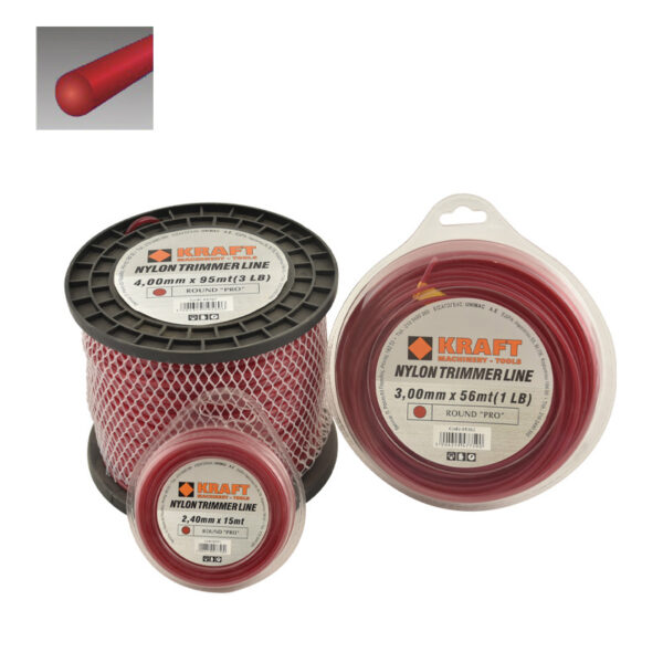 KRAFT: ΜΕΣΙΝΕΖΑ – ΝΗΜΑ ΚΟΠΗΣ ΣΤΡΟΓΓΥΛΟ ROUND &apos;&apos;PRO&apos;&apos; Φ 3.00mm ΣΥΣΚΕΥΑΣΙΑ 55 ΜΕΤΡΑ (450gr)
