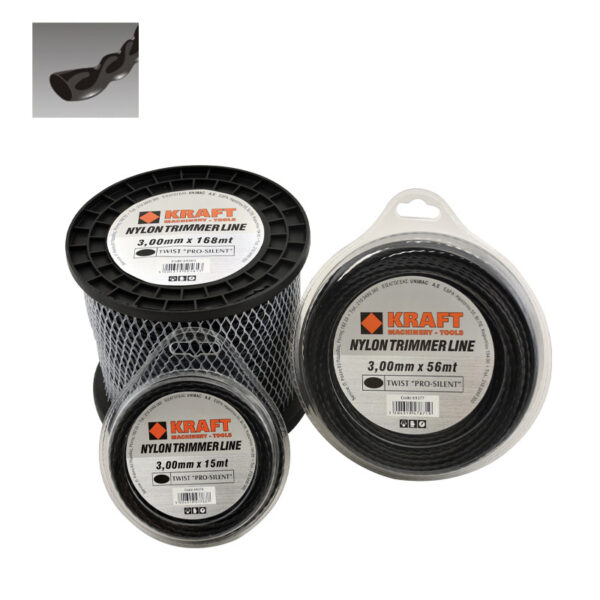 KRAFT: ΜΕΣΙΝΕΖΑ – ΝΗΜΑ ΚΟΠΗΣ ΕΛΙΚΟΕΙΔΗΣ TWIST &apos;&apos;PRO SILENT&apos;&apos; Φ 4.00mm ΣΥΣΚΕΥΑΣΙΑ 114 ΜΕΤΡΑ (1350gr)