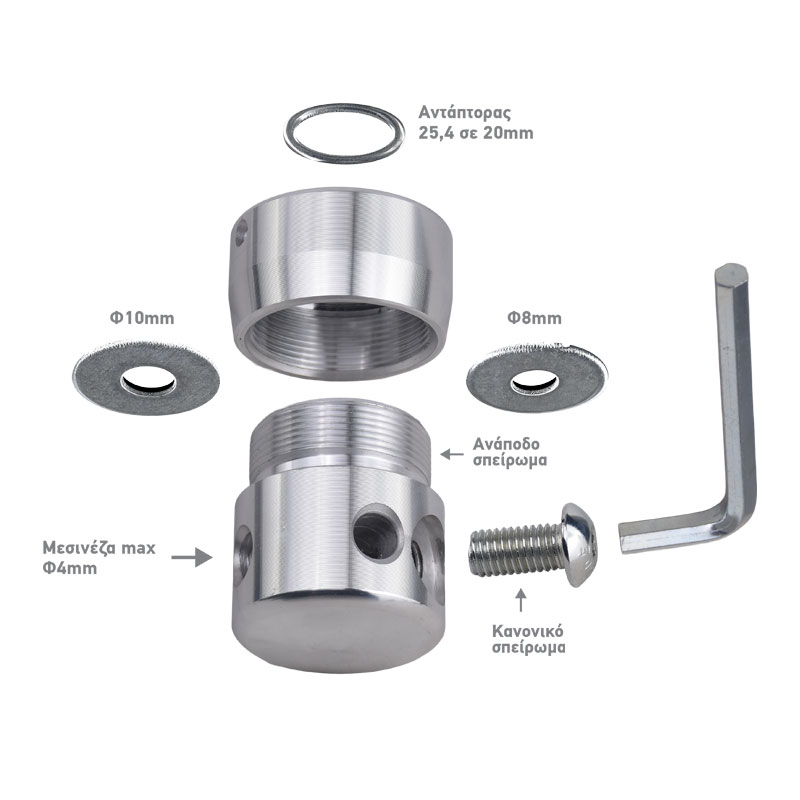 69400_800x800_3 KRAFT: ΚΕΦΑΛΗ ΜΕΣΙΝΕΖΑΣ UNIVERSAL 4 ΕΞΟΔΩΝ SIDE FIX ΑΛΟΥΜΙΝΙΟΥ