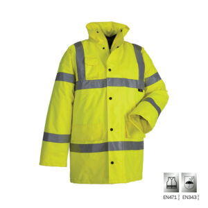 VIZWELL: ΜΠΟΥΦΑΝ ΥΨΗΛΗΣ ΔΙΑΚΡΙΤΙΚΟΤΗΤΑΣ FRANKFURT - ΚΙΤΡΙΝΟ - EN 471 3/2 & EN 343 3/1 - ΜΕΓΕΘΟΣ 2XL